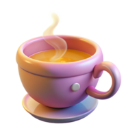 extraordinary minimalist Steaming Cup of Tea 3D Render genuine png