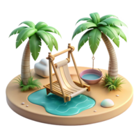 Tropical Island Getaway Relaxing Swing and Calm Waters png