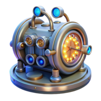 dramatic abstract Steampunk 3D Render Futuristic Machine high resolution png