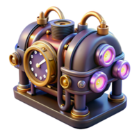 extraordinary minimalist Steampunk Clockwork Machine 3D Render detailed png