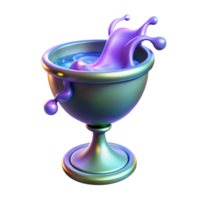 extraordinary classic Iridescent Chalice 3D Render 4K png