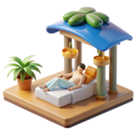 Relaxation Haven 3D Render of Tranquil Resting Space png