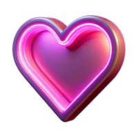 magnificent minimalist Neon Heart 3D Render premium png