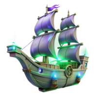 magnificent creative Enchanted Galleon 3D Render premium png