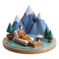 relajante montaña ver sereno 3d hacer png