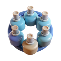 Circular Arrangement of Bottles 3D Render of Product Display png