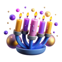 Colorful Candles and Floating Spheres png
