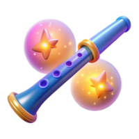 extraordinary classic Magical Flute 3D Render high quality png