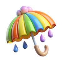 magnificent minimalist Rainbow Umbrella 3D Render exclusive png