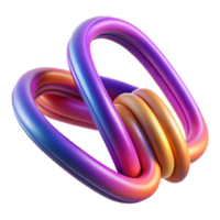 Abstract 3D Render Intertwined Gradient Loops png