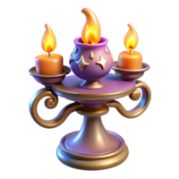 elegant modern 3D Render of Ornate Candelabra with Candles genuine png