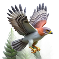 Majestic Hawk in Flight Avian Beauty Amidst Lush Greenery png