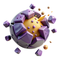 Abstract 3D Render Exploding Geometric Sphere png