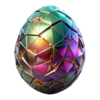 Iridescent Geometric Egg 3D Render of a Faceted Sphere png