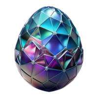 Iridescent Geometric Egg Abstract 3D Render png