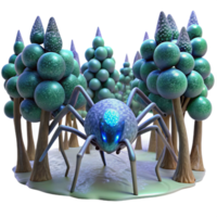 Glowing Spider in Winter Forest png