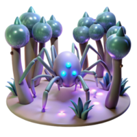 Cybernetic Arachnid in Glowing Grove png