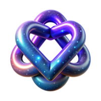 Cosmic Heart Knot Abstract 3D Galaxy Art png