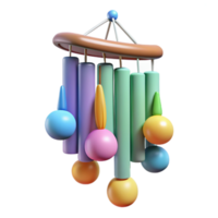 impressive creative Colorful 3D Render Wind Chime Illustration high quality png