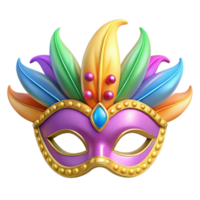 vibrant artistic Colorful Carnival Mask 3D Render high resolution png