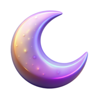 serene minimalist 3D Crescent Moon Illustration authentic png