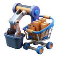 Automated Shopping Cart System Robotic Grocery Handling png
