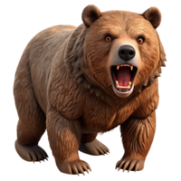 serene artistic Roaring Grizzly Bear 3D Render exclusive png