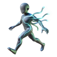 Bio-luminescent Figure with Multiple Appendages png