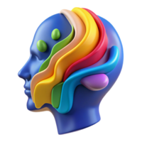 Abstract Head with Colorful, Flowing Forms png