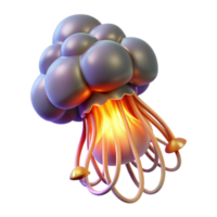 3D Render of a Fiery Cloud Burst png