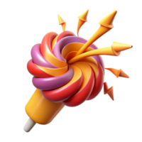 Abstract Swirl Design with Arrows 3D Render png