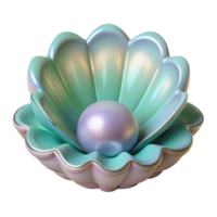 elegante abstrato 3d render do pérola dentro Concha exclusivo png