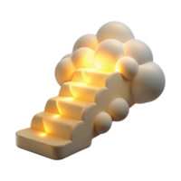 serene abstract Illuminated Cloud Staircase 3D Render original png
