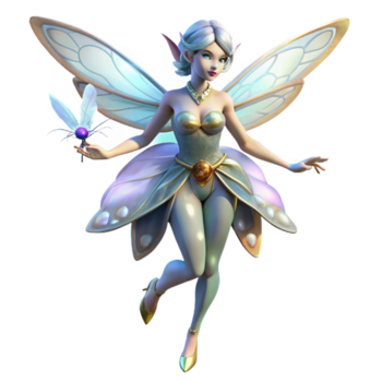 magnífico artístico encantado fada 3d render original png