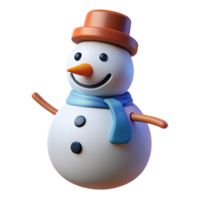 serene abstract 3D Render of a Cheerful Snowman genuine png