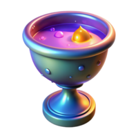extraordinary traditional Iridescent Chalice 3D Render high quality png