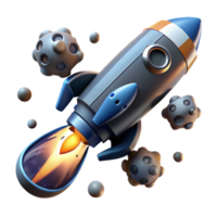 Rocket Launch Space Exploration, Asteroid Field Navigation png