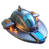extraordinary artistic Futuristic Spaceship 3D Render high resolution png