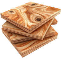 Stacked wooden planks with a smooth polished surface and swirling grain patterns png