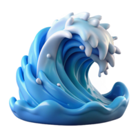 stunning rustic 3D Render of a Blue Ocean Wave high resolution png