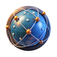 Global Network Connection A 3D Abstract Visualization png
