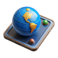 Global Navigation App World Map on Mobile png