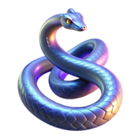 serene rustic Iridescent Snake 3D Illustration 4K png
