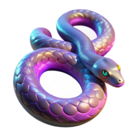 magnificent modern Iridescent Snake 3D Render authentic png