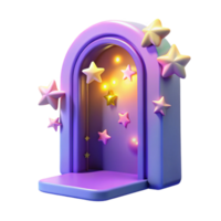 beautiful abstract 3D Purple Starry Archway Background 4K png