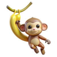 impressive creative Adorable 3D Monkey Cartoon Illustration authentic png