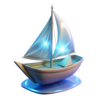 extraordinary rustic 3D Render Sailboat Illustration professional png