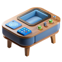 Retro Control Panel 3D Model with Buttons and Number Pad png