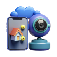 Smart Home Security Remote Monitoring with Webcam and Mobile App png