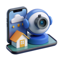 Smart Home Security Wireless Camera Mobile App Monitoring png
